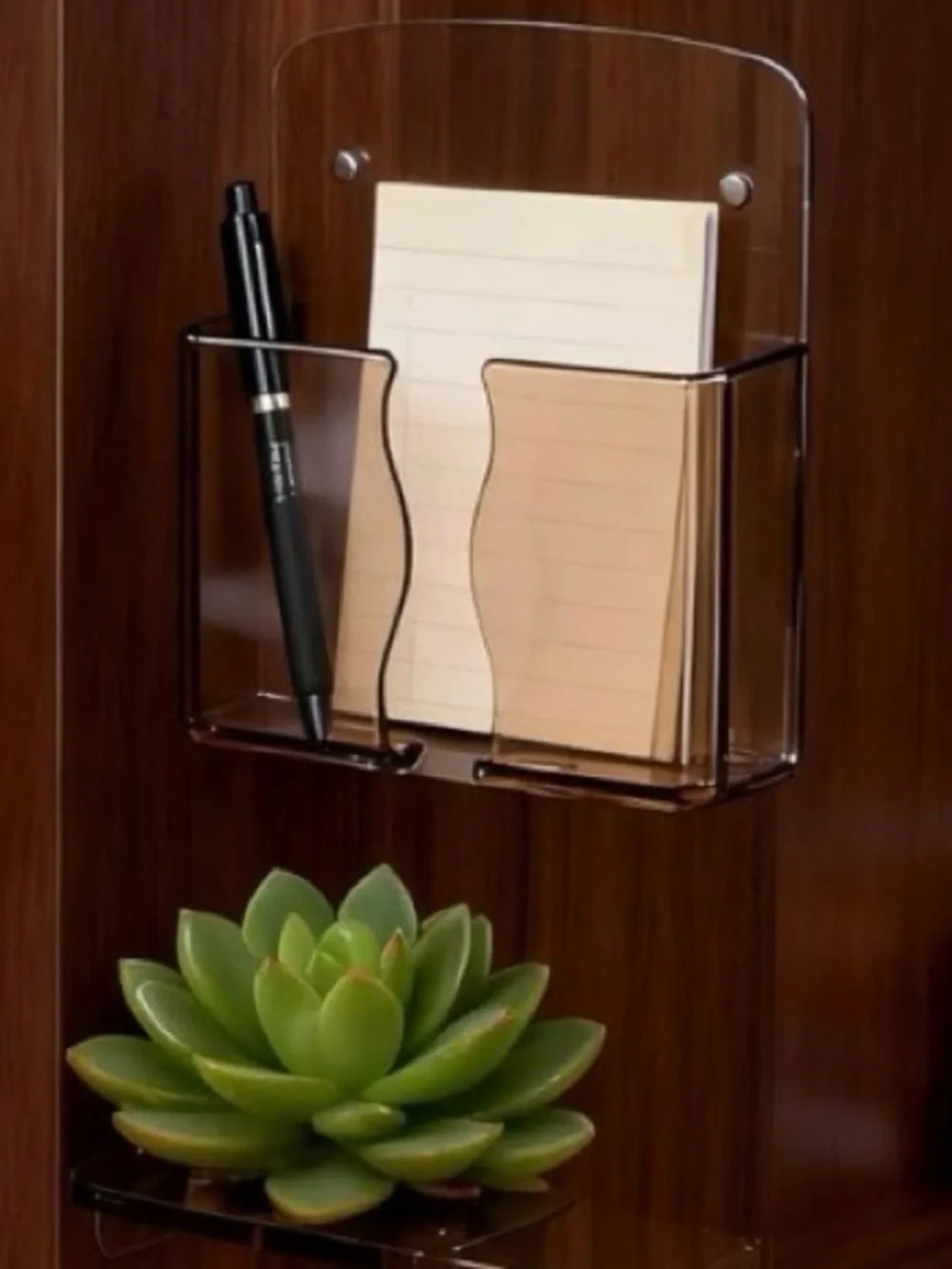 💞 New Set of 2 Smokey Brown Wall Mounted Cell Phone & Small Accessories Holders